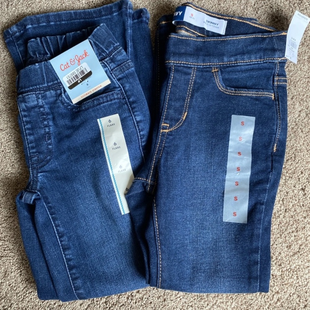 NWT Cat & Jack and Old Navy Girl’s Jean Bundle. Size 6 and 6/7. Skinny And Flare